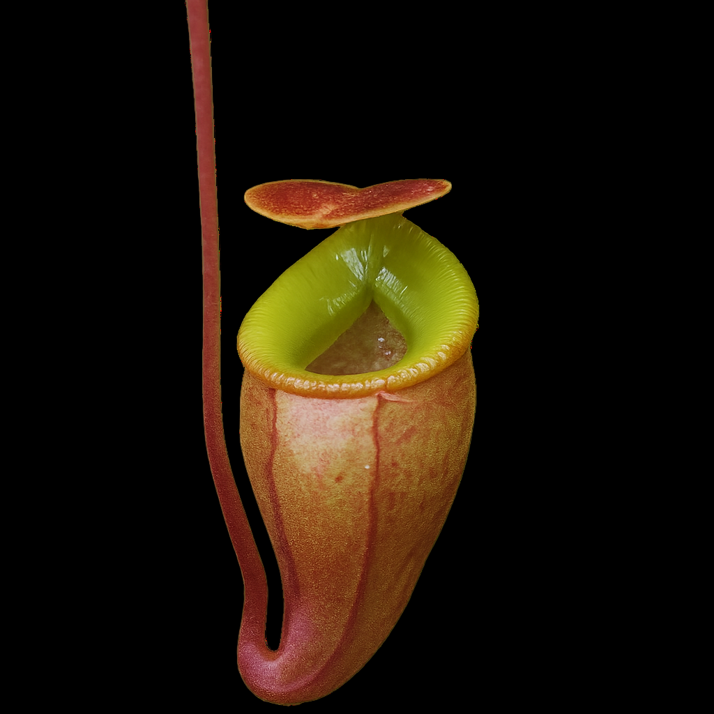 Flava Nepenthes Close-up of a pitcher plant with a white background